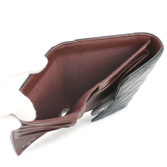 Chanel Matelasse Tri-fold Long Wallet, Lambskin, Black, A31506, Silver Hardware - Picture 8 of 9